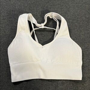 White NVGTN Ribbed Sports Bra